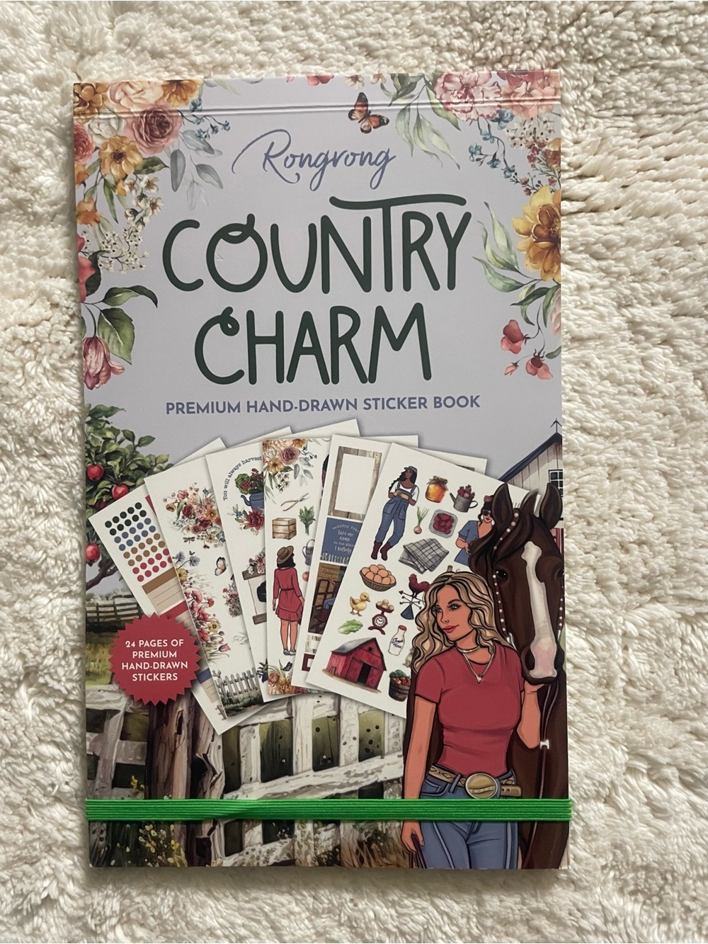 Rongrong DeVoe Country Charm Sticker Book | 24 Pages Hand-Drawn